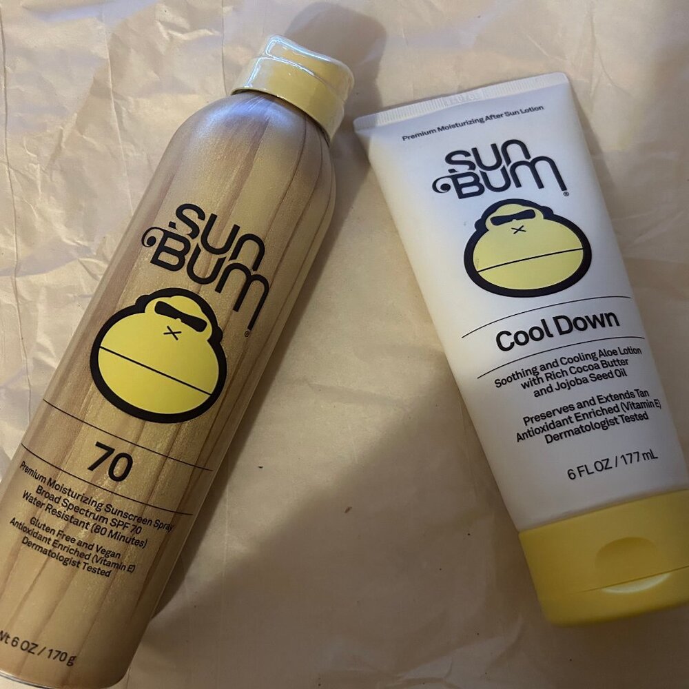 Sun Bum Original SPF 70 Sunscreen Spray & After Sun Cool Down Lotion BRAND NEW